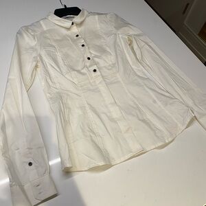 BRAND NEW - H&M Ivory Blouse with Black Buttons